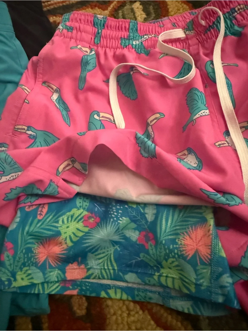Chubbies Pink Toucan Print Swim Shorts